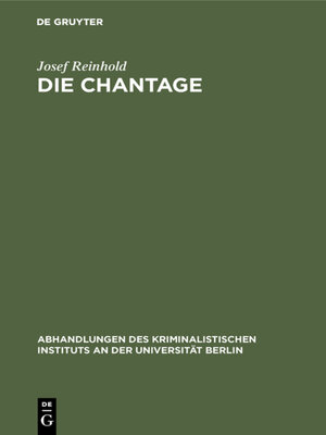 cover image of Die Chantage